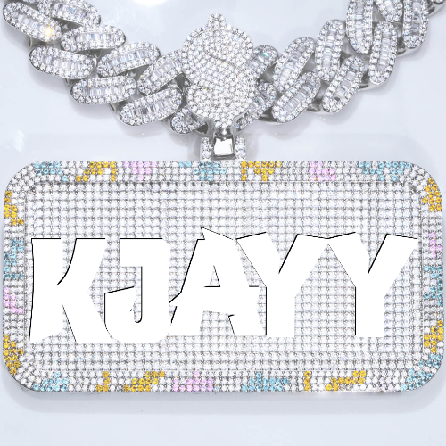 CUSTOM LETTER NECKLACE 3D COLORFUL SQUARE