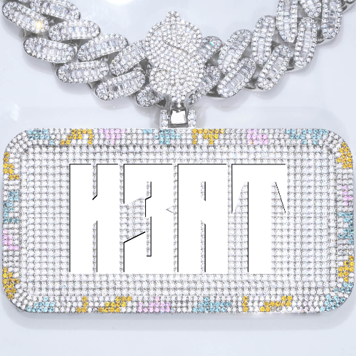 CUSTOM LETTER NECKLACE 3D COLORFUL SQUARE
