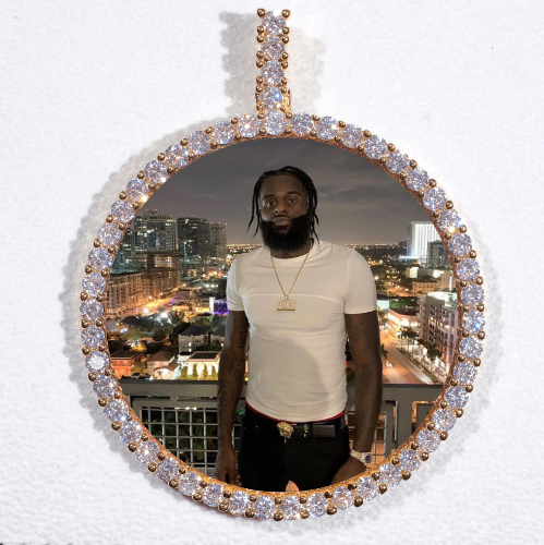 LARGE 3D CIRCLE CUSTOM PICTURE PENDANT