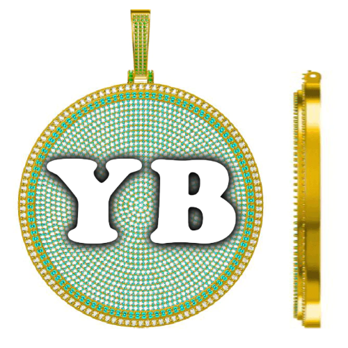CUSTOM LETTER NECKLACE 3D BIG DISC