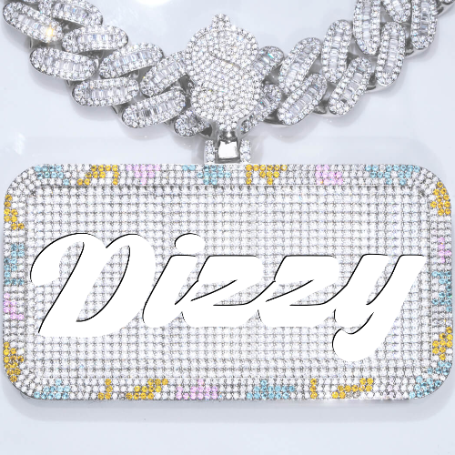 CUSTOM LETTER NECKLACE 3D COLORFUL SQUARE