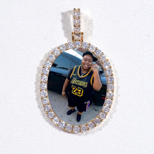 3D Oval Custom Picture Pendant