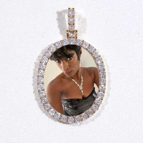 3D Oval Custom Picture Pendant