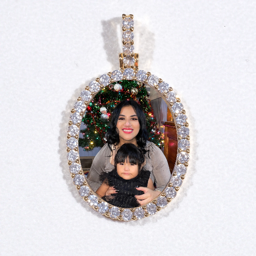 3D Oval Custom Picture Pendant