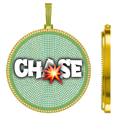 CUSTOM LETTER NECKLACE 3D BIG DISC