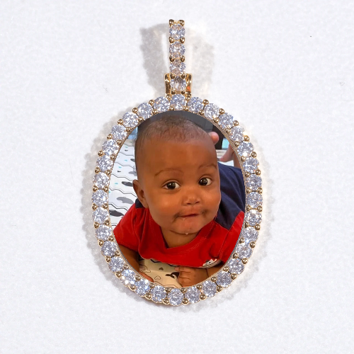 3D Oval Custom Picture Pendant