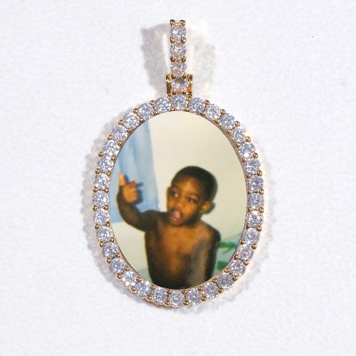 3D Oval Custom Picture Pendant