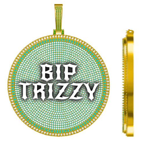CUSTOM LETTER NECKLACE 3D BIG DISC