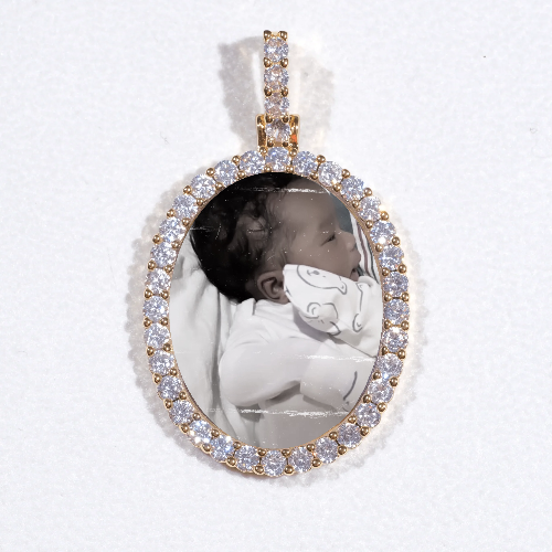 3D Oval Custom Picture Pendant