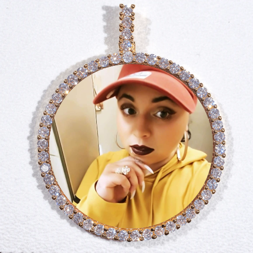 LARGE 3D CIRCLE CUSTOM PICTURE PENDANT