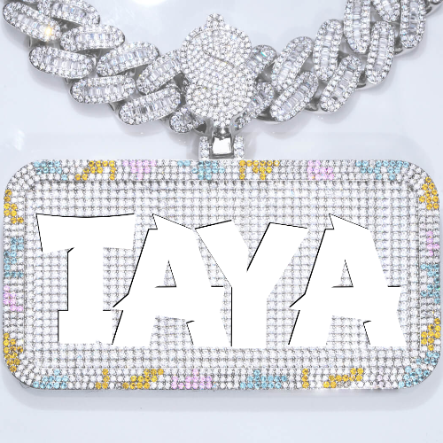 CUSTOM LETTER NECKLACE 3D COLORFUL SQUARE