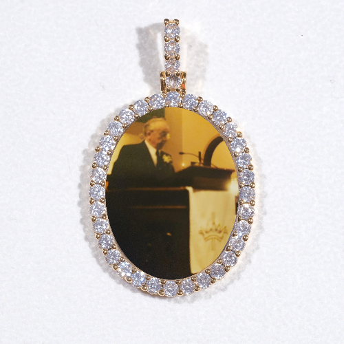 3D Oval Custom Picture Pendant