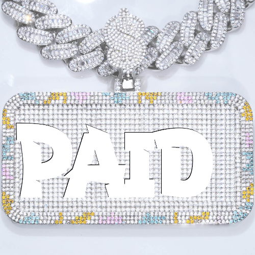 CUSTOM LETTER NECKLACE 3D COLORFUL SQUARE