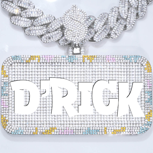 CUSTOM LETTER NECKLACE 3D COLORFUL SQUARE