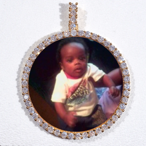 LARGE 3D CIRCLE CUSTOM PICTURE PENDANT