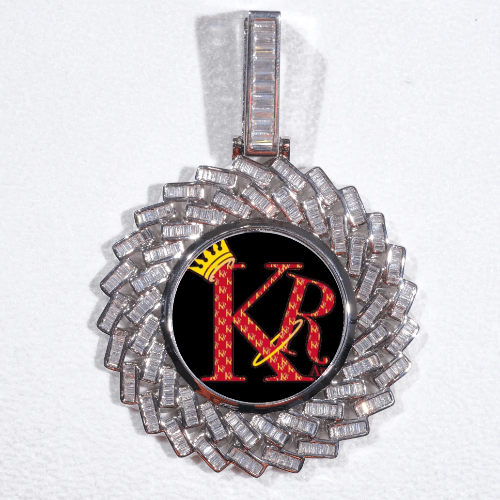 Large 3D Baguette Custom Picture Pendant