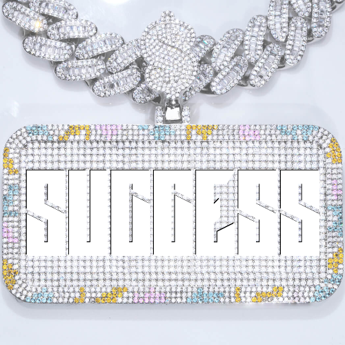 CUSTOM LETTER NECKLACE 3D COLORFUL SQUARE