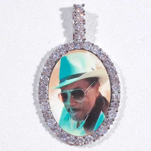 Large 3D Oval Custom Picture Pendant