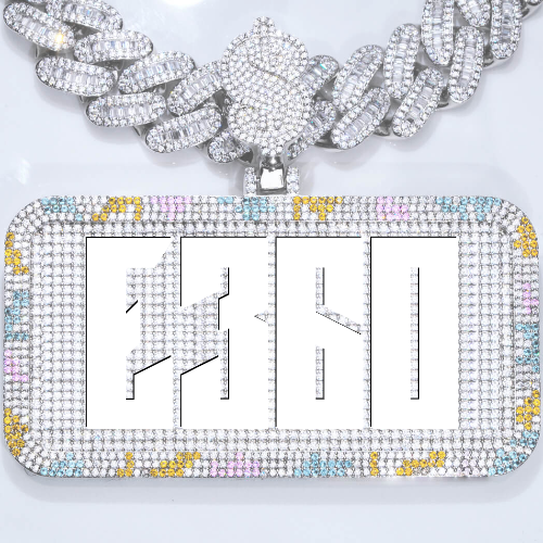 CUSTOM LETTER NECKLACE 3D COLORFUL SQUARE