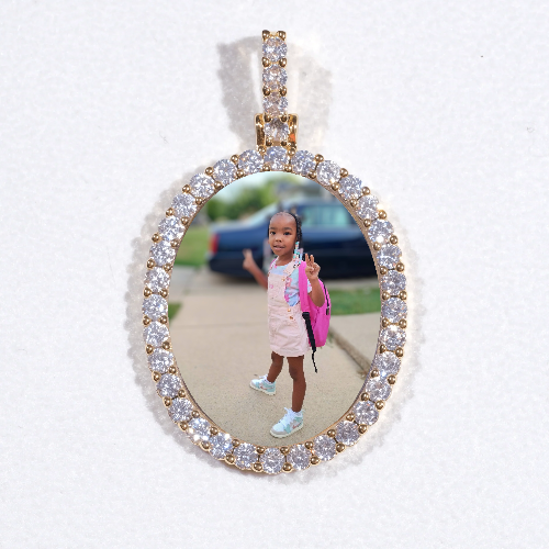 3D Oval Custom Picture Pendant