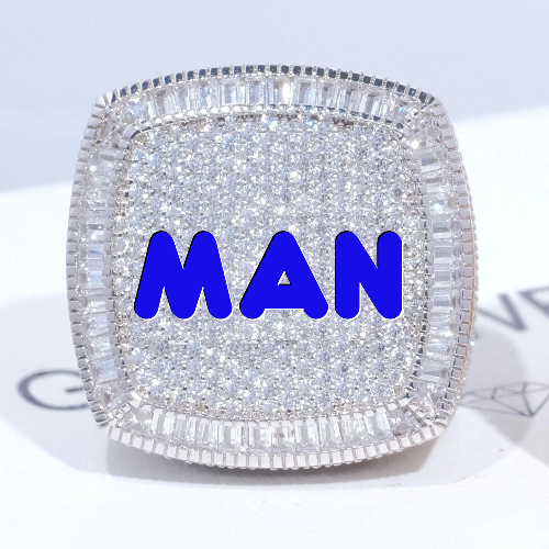CUSTOM LETTER 3D ICED RING