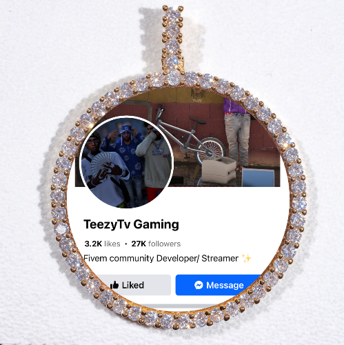 LARGE 3D CIRCLE CUSTOM PICTURE PENDANT