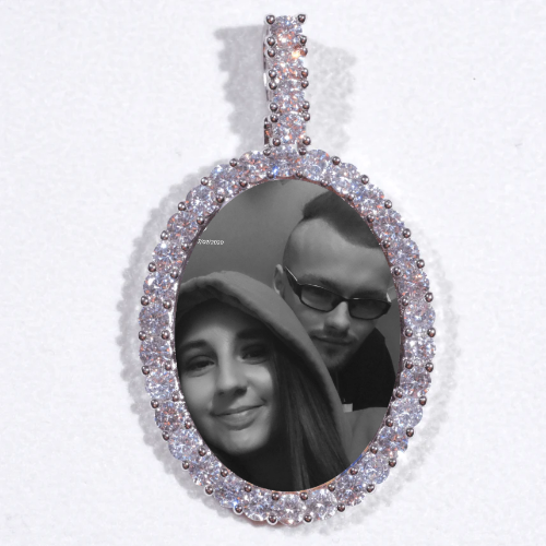 Large 3D Oval Custom Picture Pendant