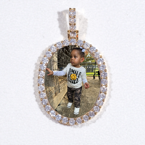 3D Oval Custom Picture Pendant