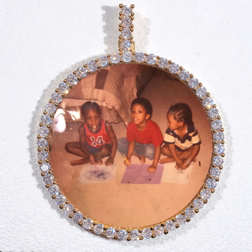 LARGE 3D CIRCLE CUSTOM PICTURE PENDANT
