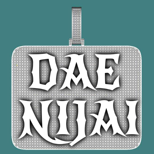 CUSTOM LETTER NECKLACE 3D BIG SQUARE