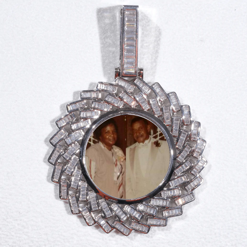 Large 3D Baguette Custom Picture Pendant