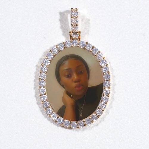 3D Oval Custom Picture Pendant