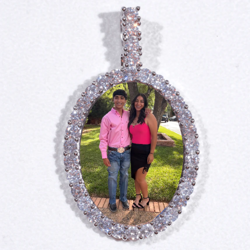 Large 3D Oval Custom Picture Pendant