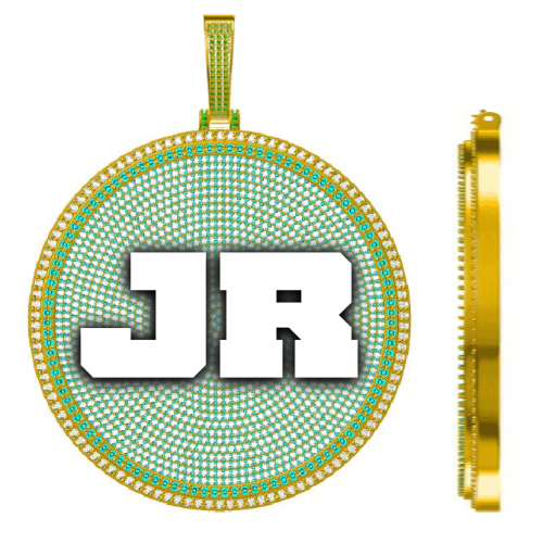 CUSTOM LETTER NECKLACE 3D BIG DISC