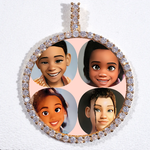 LARGE 3D CIRCLE CUSTOM PICTURE PENDANT