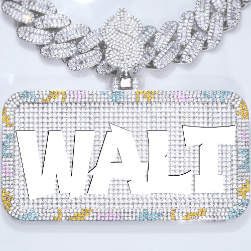 CUSTOM LETTER NECKLACE 3D COLORFUL SQUARE
