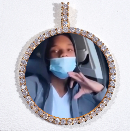 LARGE 3D CIRCLE CUSTOM PICTURE PENDANT