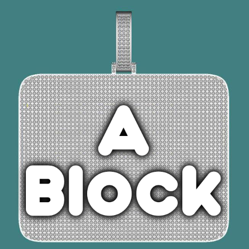CUSTOM LETTER NECKLACE 3D BIG SQUARE