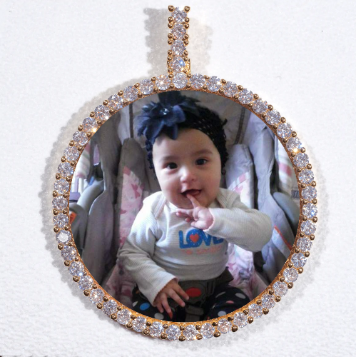 LARGE 3D CIRCLE CUSTOM PICTURE PENDANT