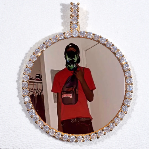 LARGE 3D CIRCLE CUSTOM PICTURE PENDANT