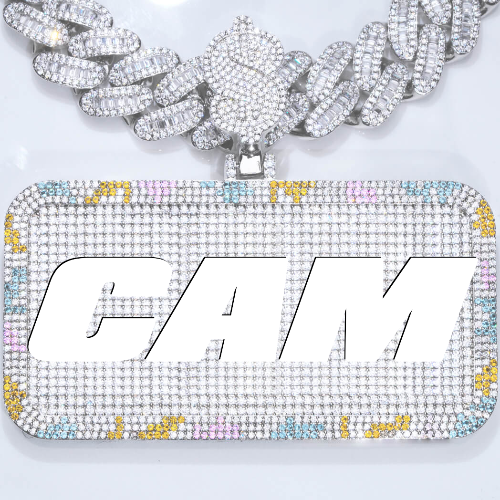 CUSTOM LETTER NECKLACE 3D COLORFUL SQUARE