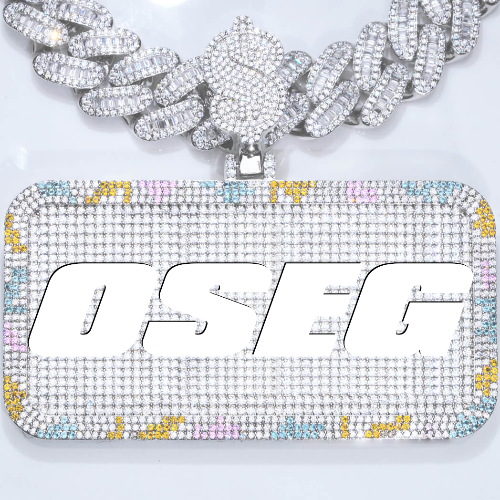 CUSTOM LETTER NECKLACE 3D COLORFUL SQUARE