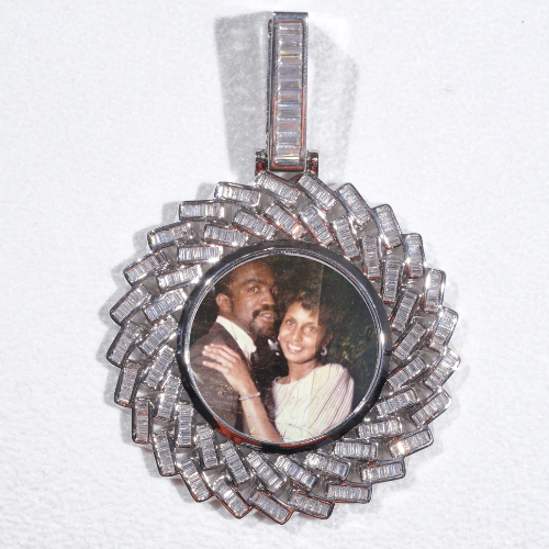 Large 3D Baguette Custom Picture Pendant