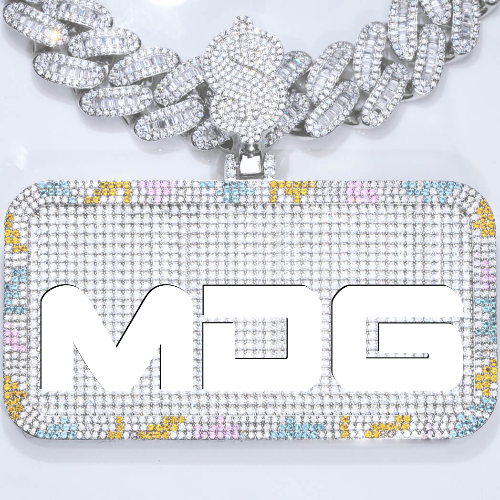 CUSTOM LETTER NECKLACE 3D COLORFUL SQUARE