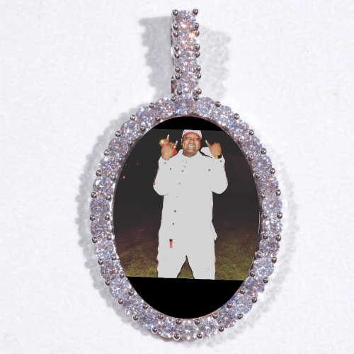 Large 3D Oval Custom Picture Pendant