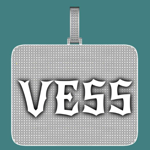 CUSTOM LETTER NECKLACE 3D BIG SQUARE