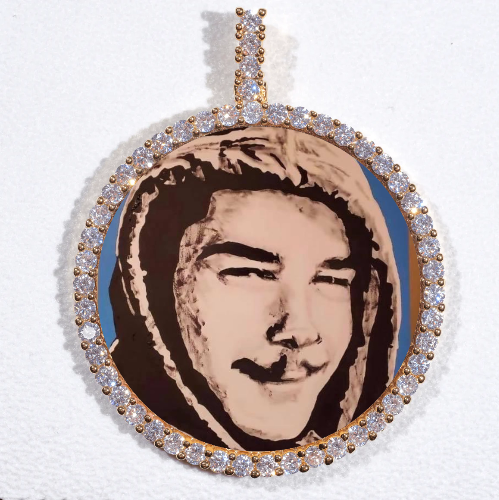 LARGE 3D CIRCLE CUSTOM PICTURE PENDANT