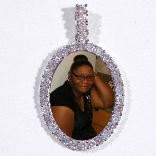 Large 3D Oval Custom Picture Pendant