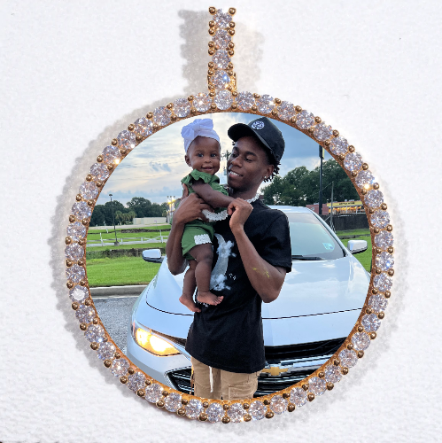 LARGE 3D CIRCLE CUSTOM PICTURE PENDANT