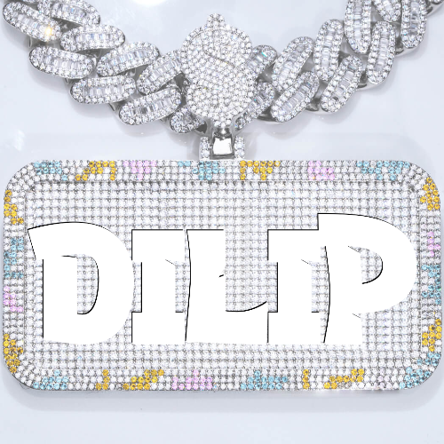 CUSTOM LETTER NECKLACE 3D COLORFUL SQUARE